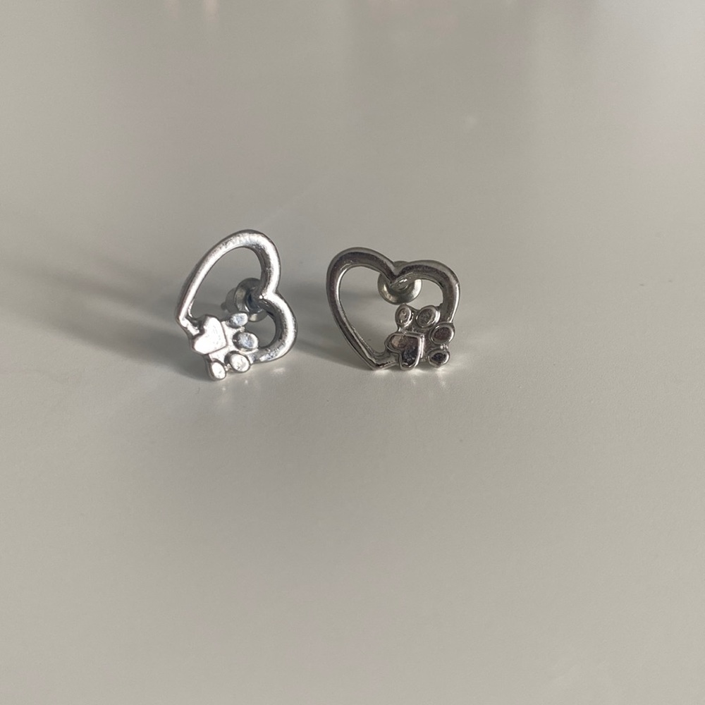 Silver pet earrings
